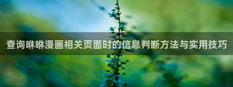 樱花日语动漫日语：查询咻咻漫画相关页面时的信息判断方法与实用技巧
